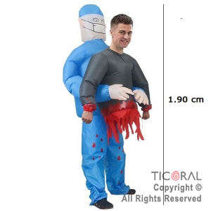 DISFRAZ INFLABLE MEDICO ATERRADO ADULTO 1,90 MT